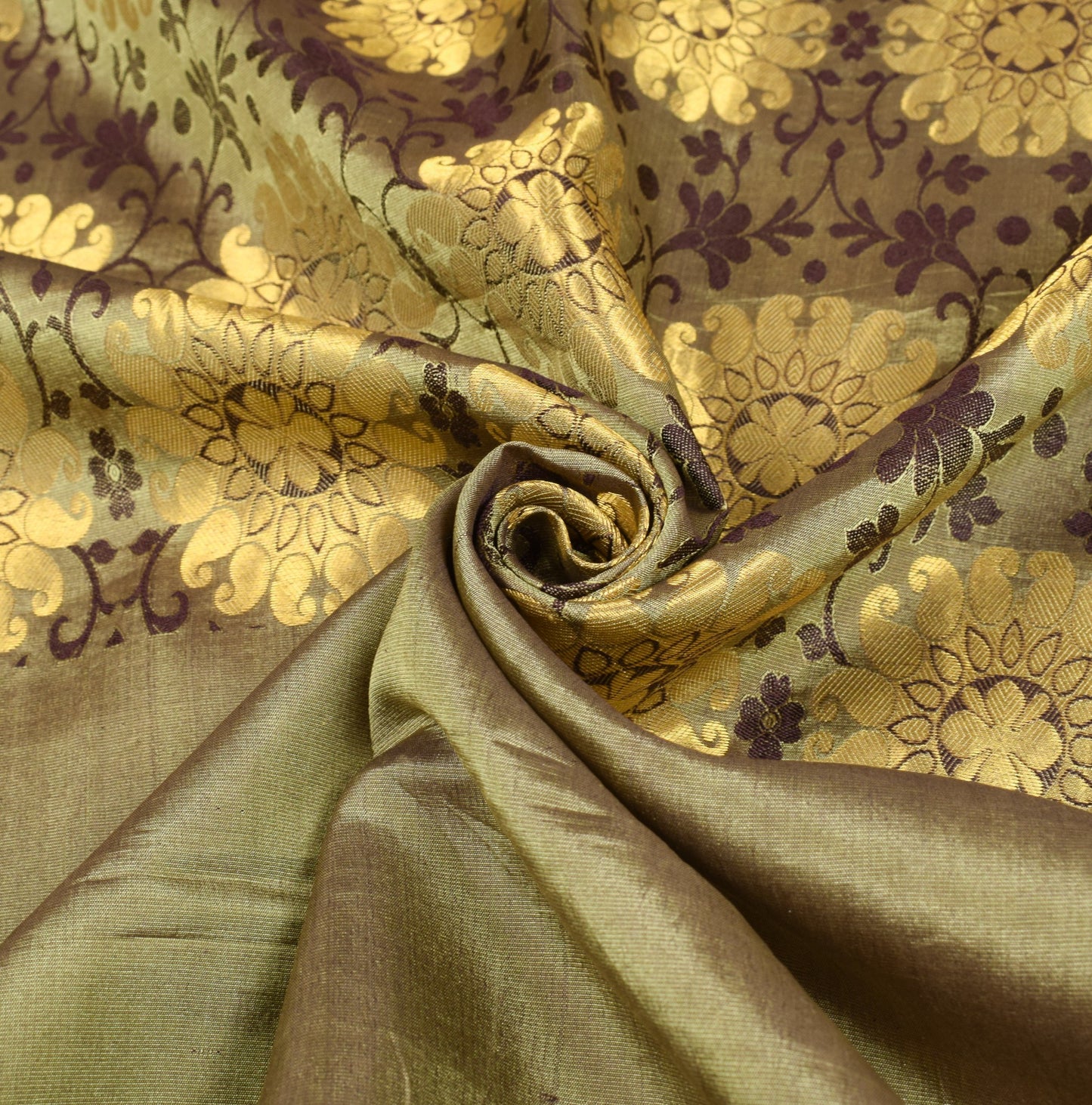 Sushila Vintage Kanchipuram Temple Border Saree Pure Silk Zari Woven HEAVY Sari