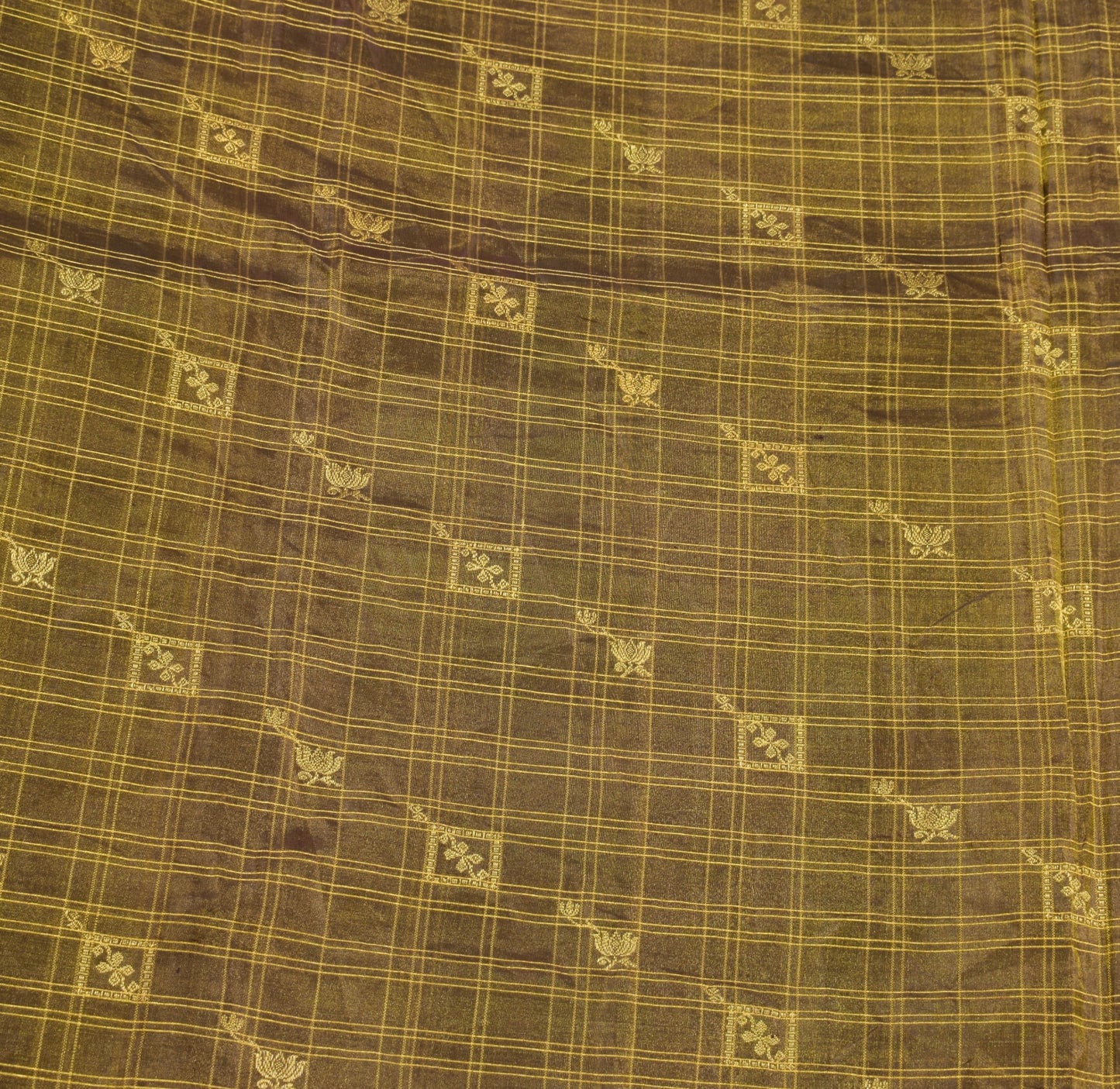 Sushila Vintage Black Zari Woven Kanjivaram Saree HEAVY Pure Tissue Silk Sari