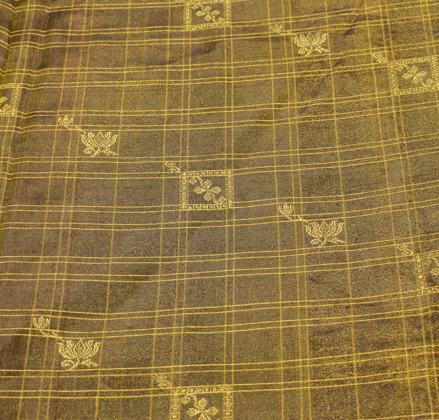 Sushila Vintage Black Zari Woven Kanjivaram Saree HEAVY Pure Tissue Silk Sari