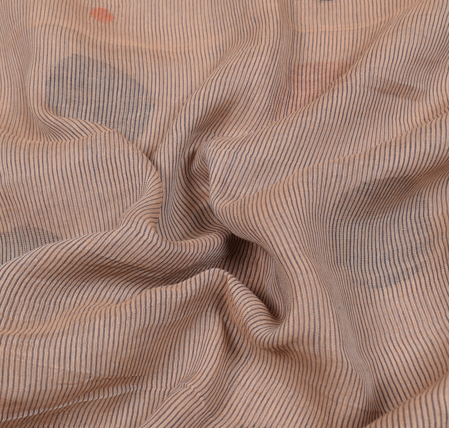 Sushila Vintage Brown Tant Woven Saree Zari Border Pure Cotton Brown Sari Fabric