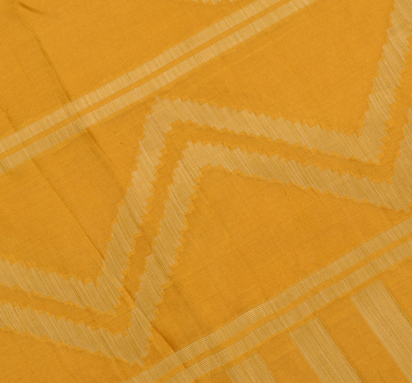 Sushila Vintage Golden Yellow Saree Pure Silk Resham Woven Soft 5YD Sari Fabric