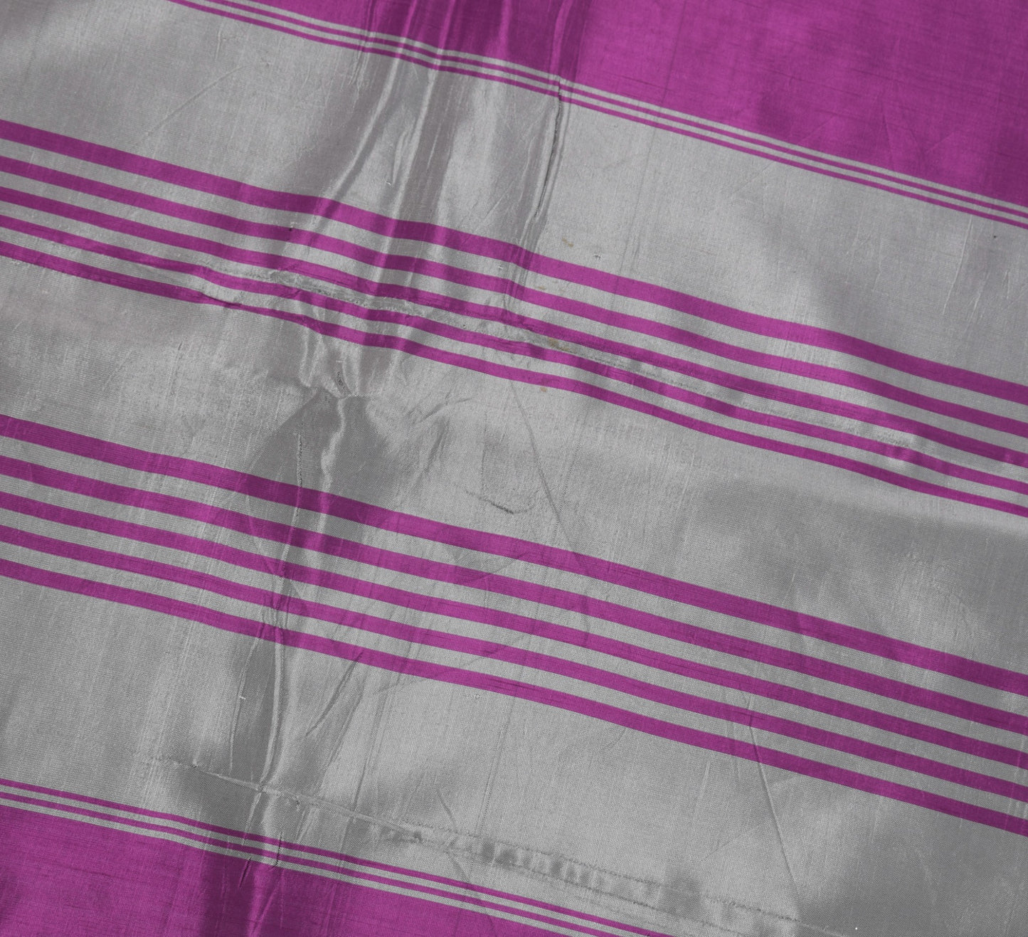 Sushila Vintage Pure Silk Purple Saree Banarasi Woven Border Pallu Sari Fabric