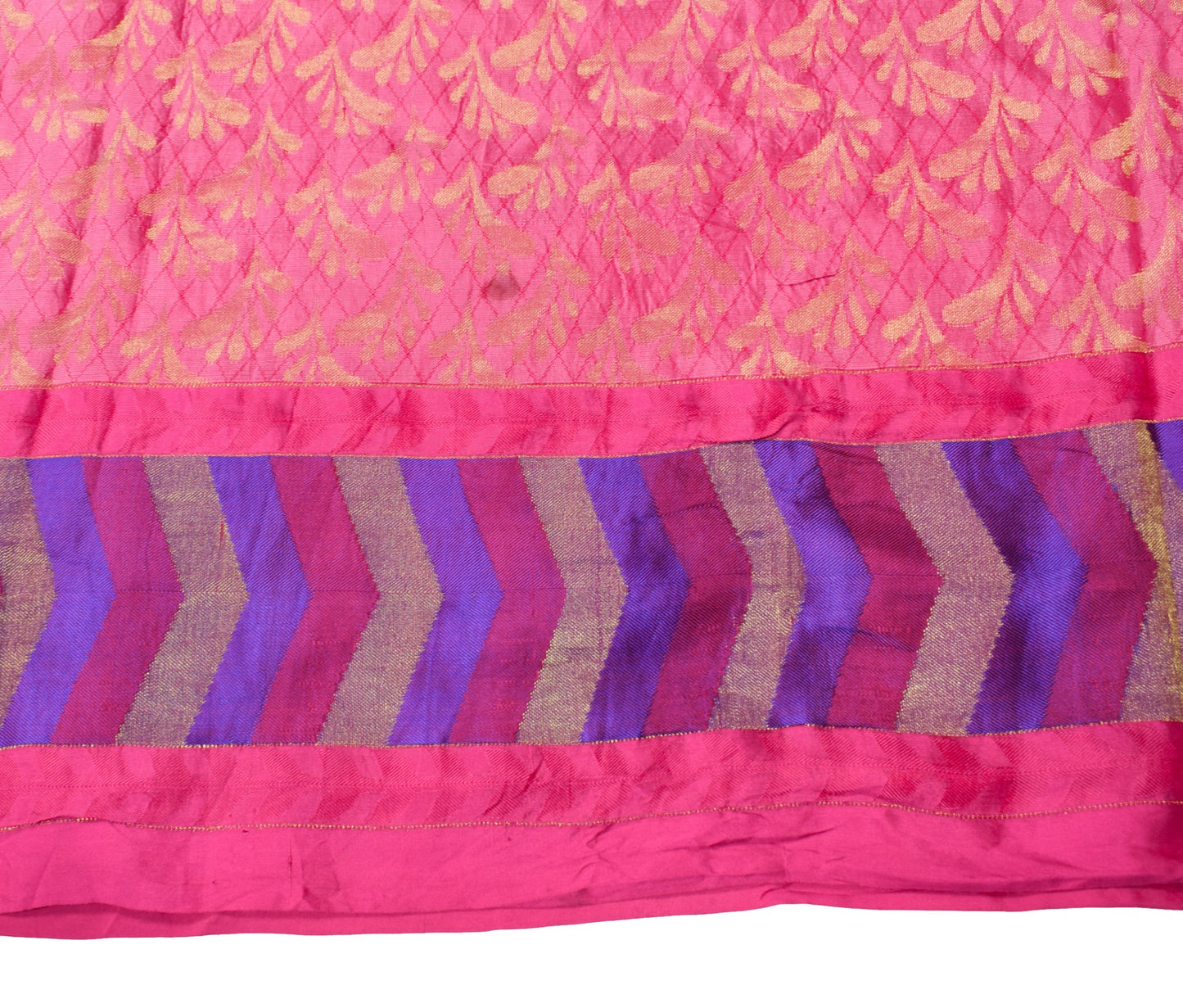 Sushila Vintage Magenta HEAVY Saree Floral Woven Base Skirt Border Soft Sari