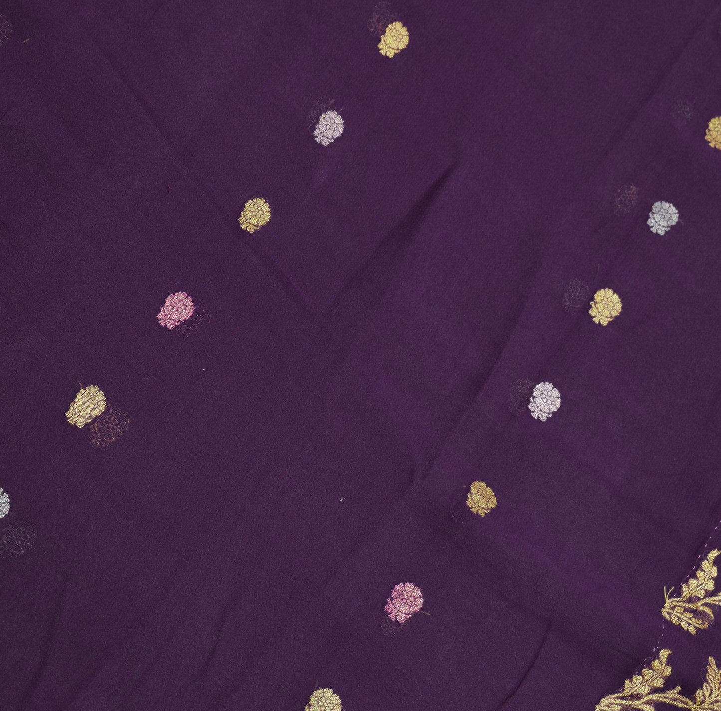 Sushila Vintage Pure Banarasi Georgette Saree Dark Wine Gold Zari Meenkari Sari