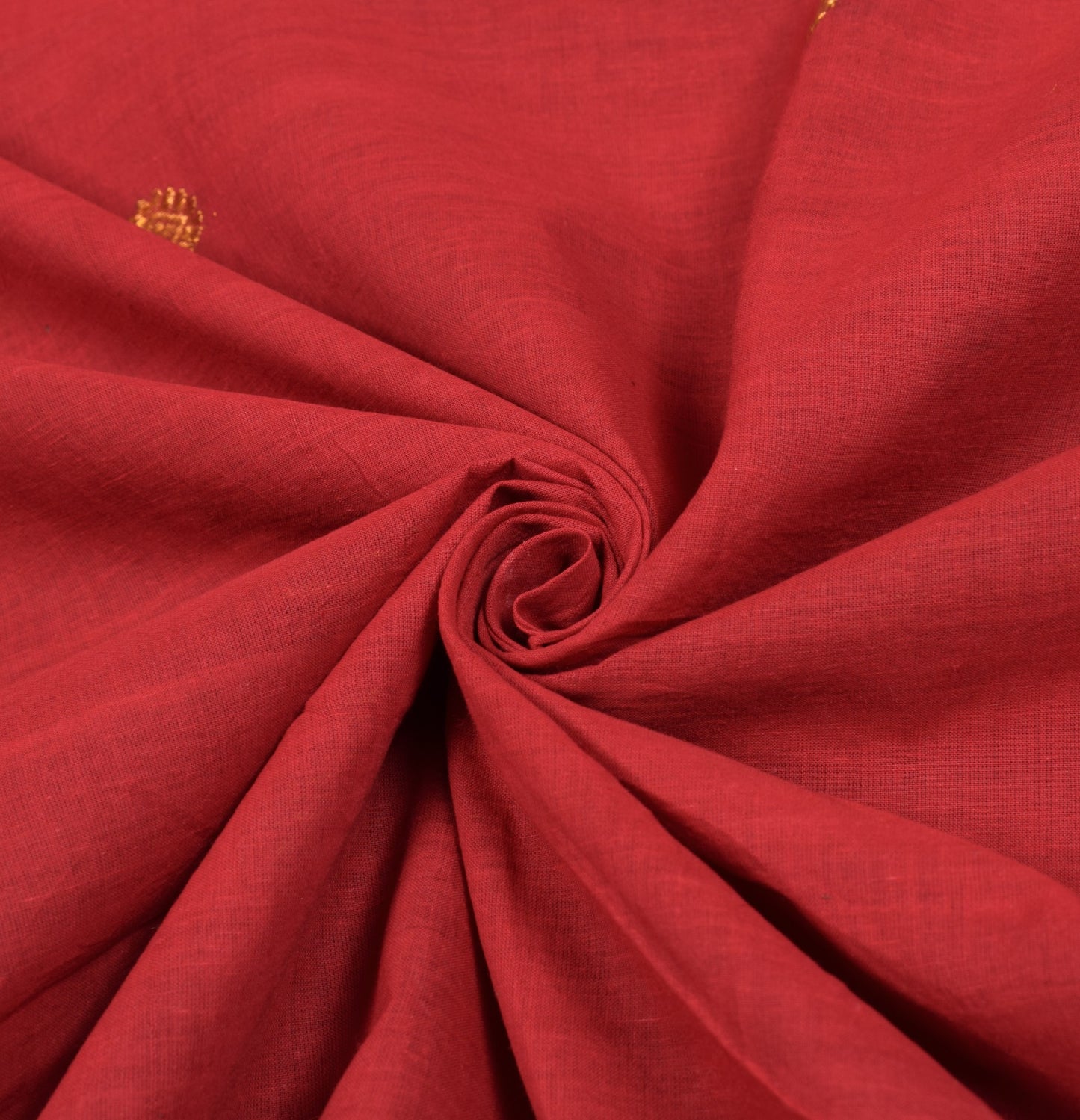 Sushila Vintage Red Pure Cotton Saree Purple Border Pallu Zari Woven Sari Fabric