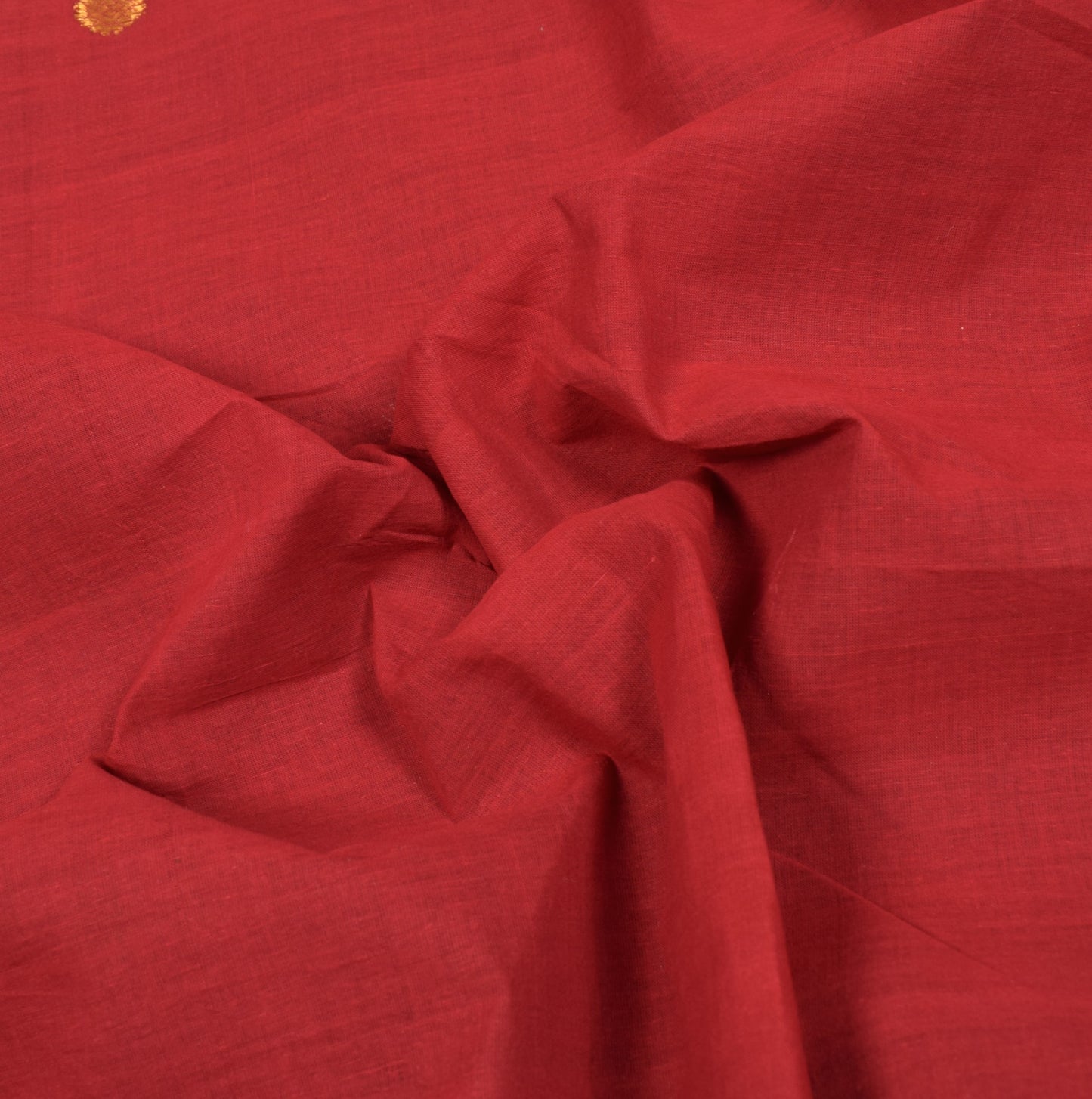Sushila Vintage Red Pure Cotton Saree Purple Border Pallu Zari Woven Sari Fabric