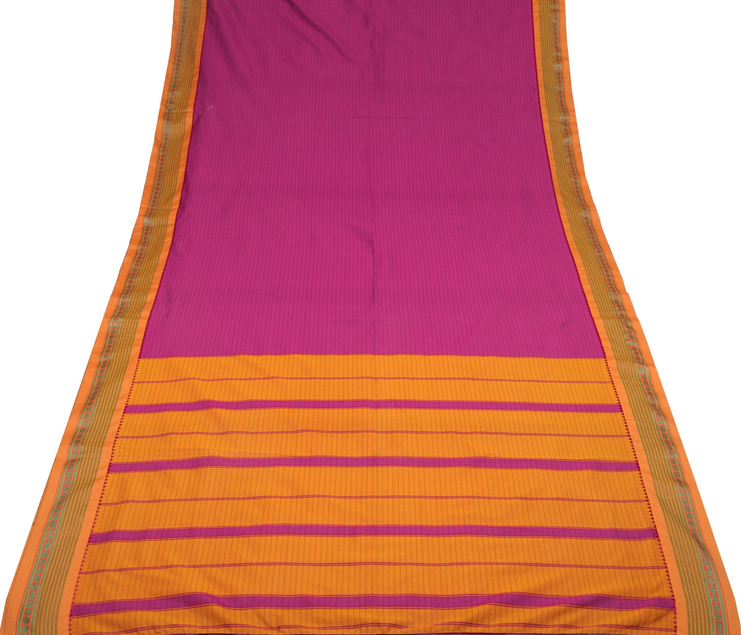 Sushila Vintage Magenta Art Silk Saree Woven Chettinad/Kandangi Sari 6 YD Fabric