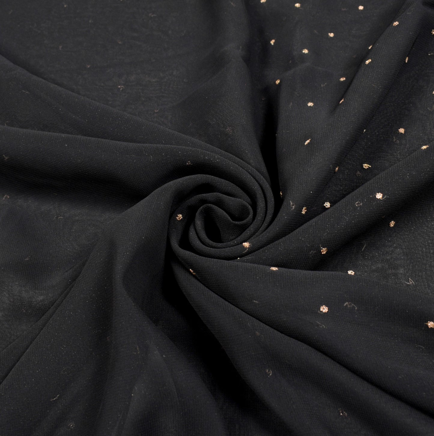 Sushila Vintage Hand Beaded Zardozi Saree Black Art Georgette Sari Craft Fabric