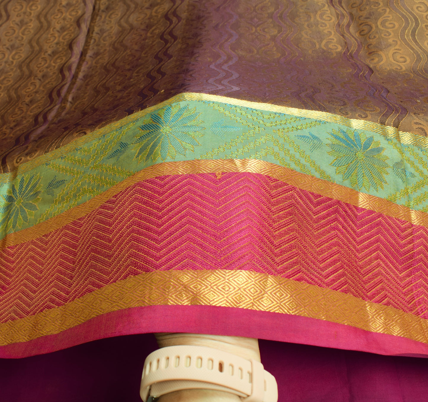 Sushila Vintage Pure Kanchipuram Silk Saree Pure Silk Purple Zari Sari Fabric