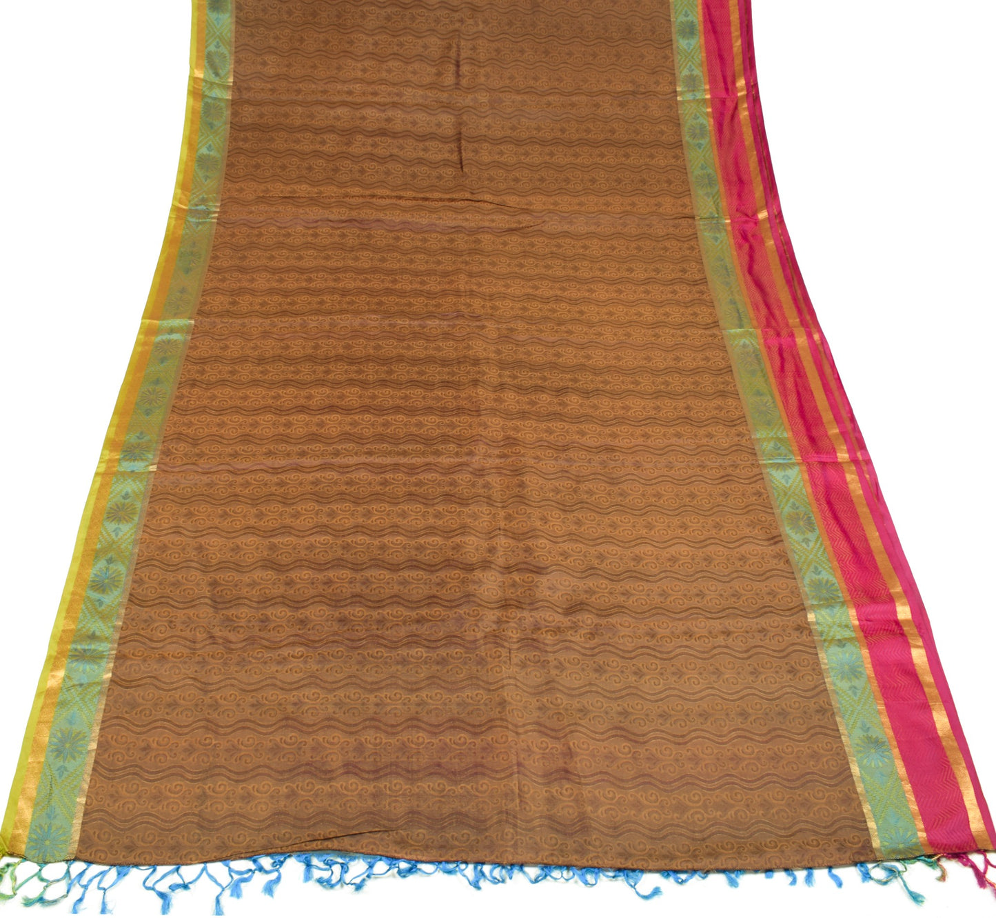 Sushila Vintage Pure Kanchipuram Silk Saree Pure Silk Purple Zari Sari Fabric
