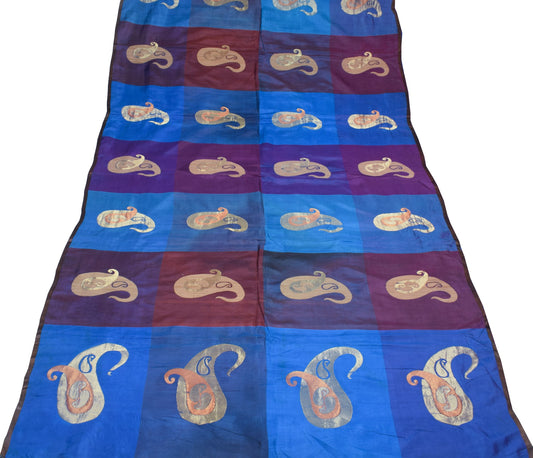 Sushila Vintage Multi-Color Kanchipuiram Saree Pure Silk Paisley Woven 5YD Sari