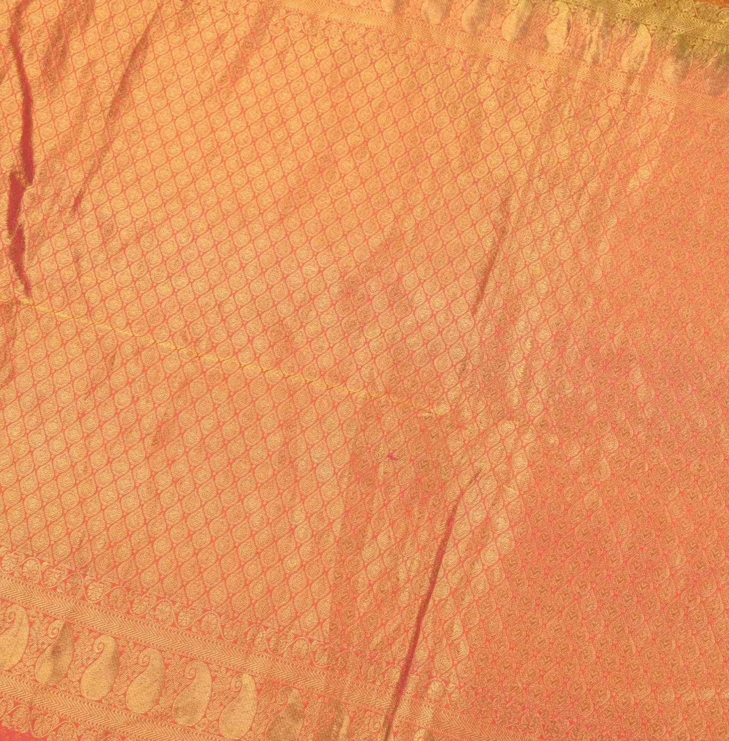 Sushila Vintage Rust HEAVY Saree Pure Kanchipuram Silk Zari Woven 5YD Soft Sari