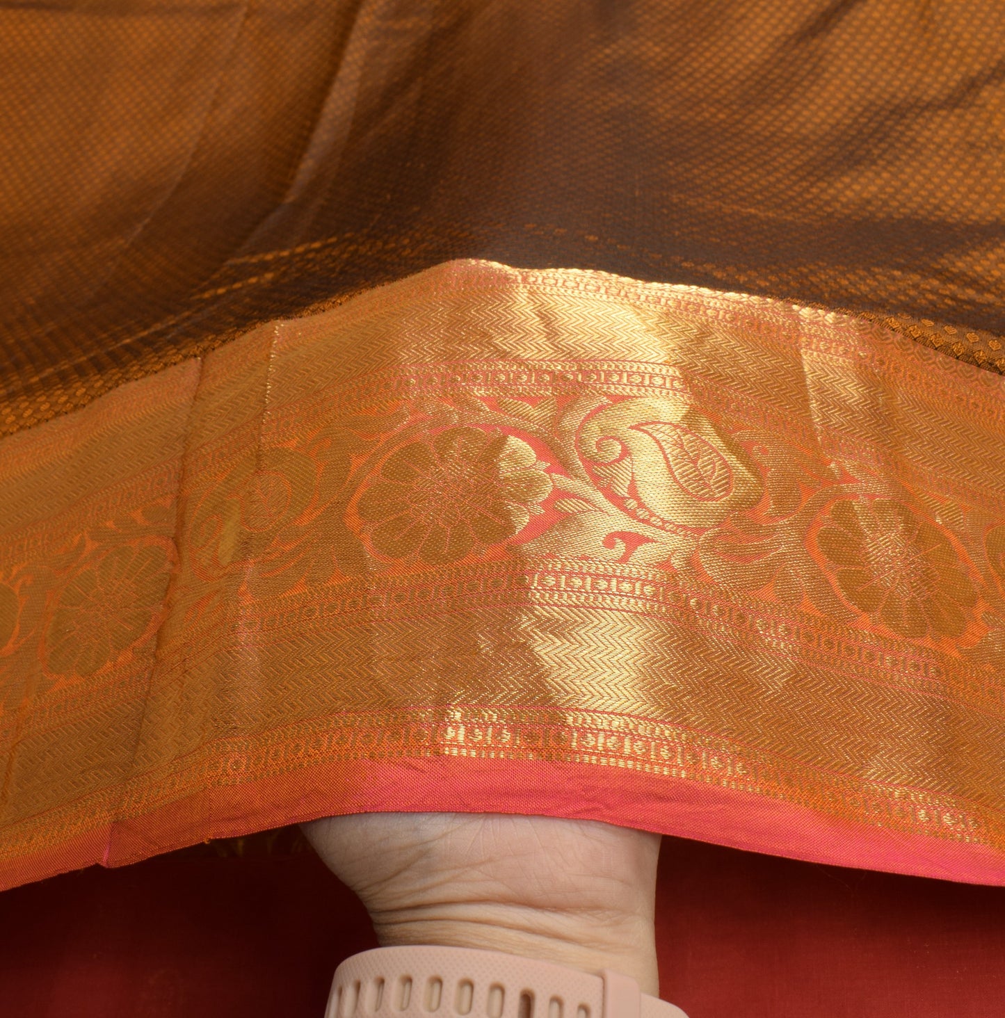 Sushila Vintage Rust HEAVY Saree Pure Kanchipuram Silk Zari Woven 5YD Soft Sari
