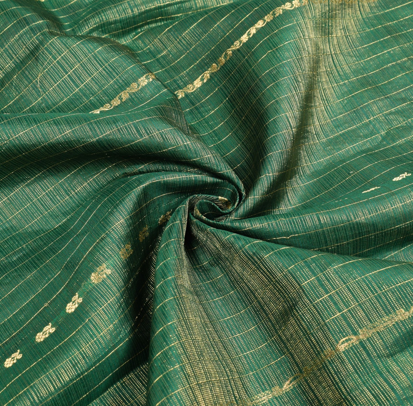 Sushila Vintage Green Pure Tissue Saree Kanjivaram Zari Brocade HEAVY Sari Fabric
