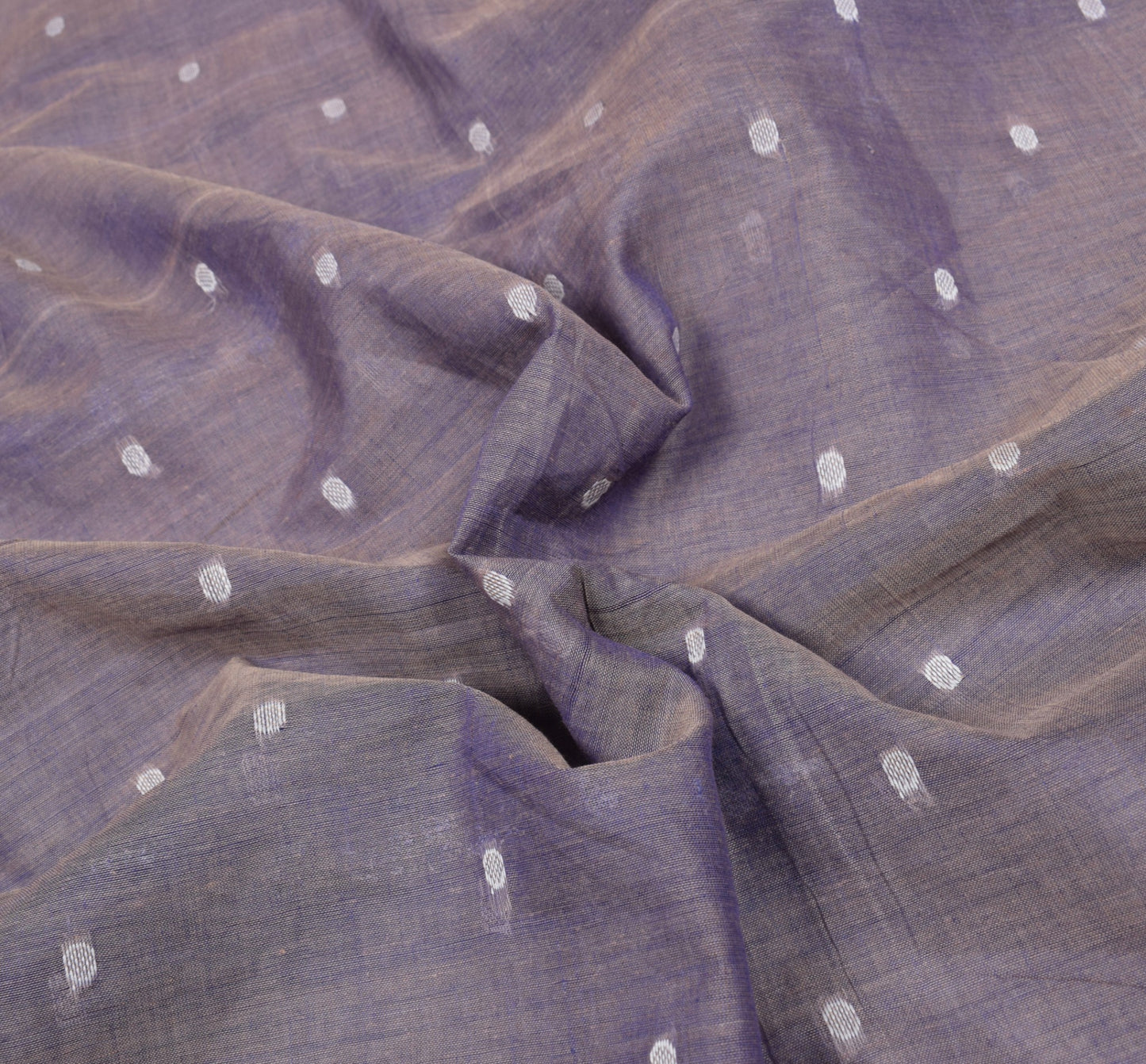 Sushila Vintage Purple Saree Pure Cotton Tant Woven Bengal Handloom Sari Fabric