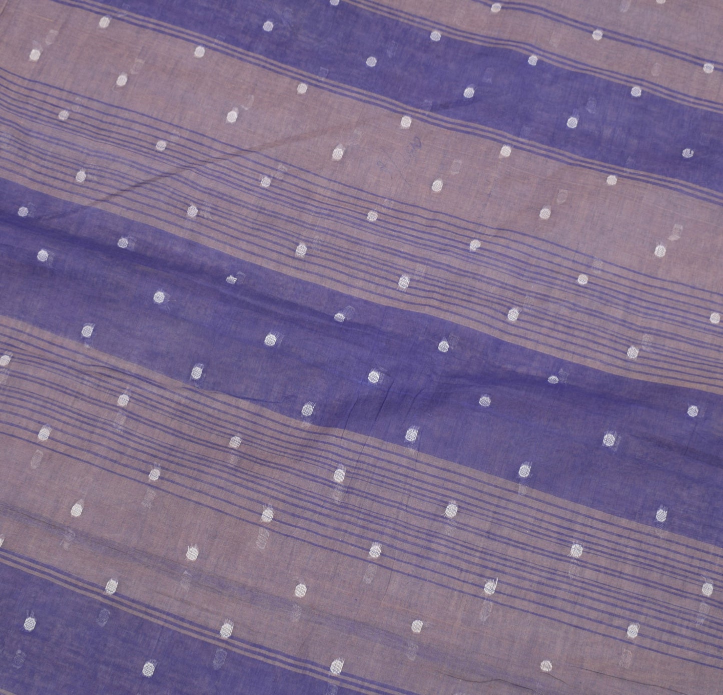 Sushila Vintage Purple Saree Pure Cotton Tant Woven Bengal Handloom Sari Fabric