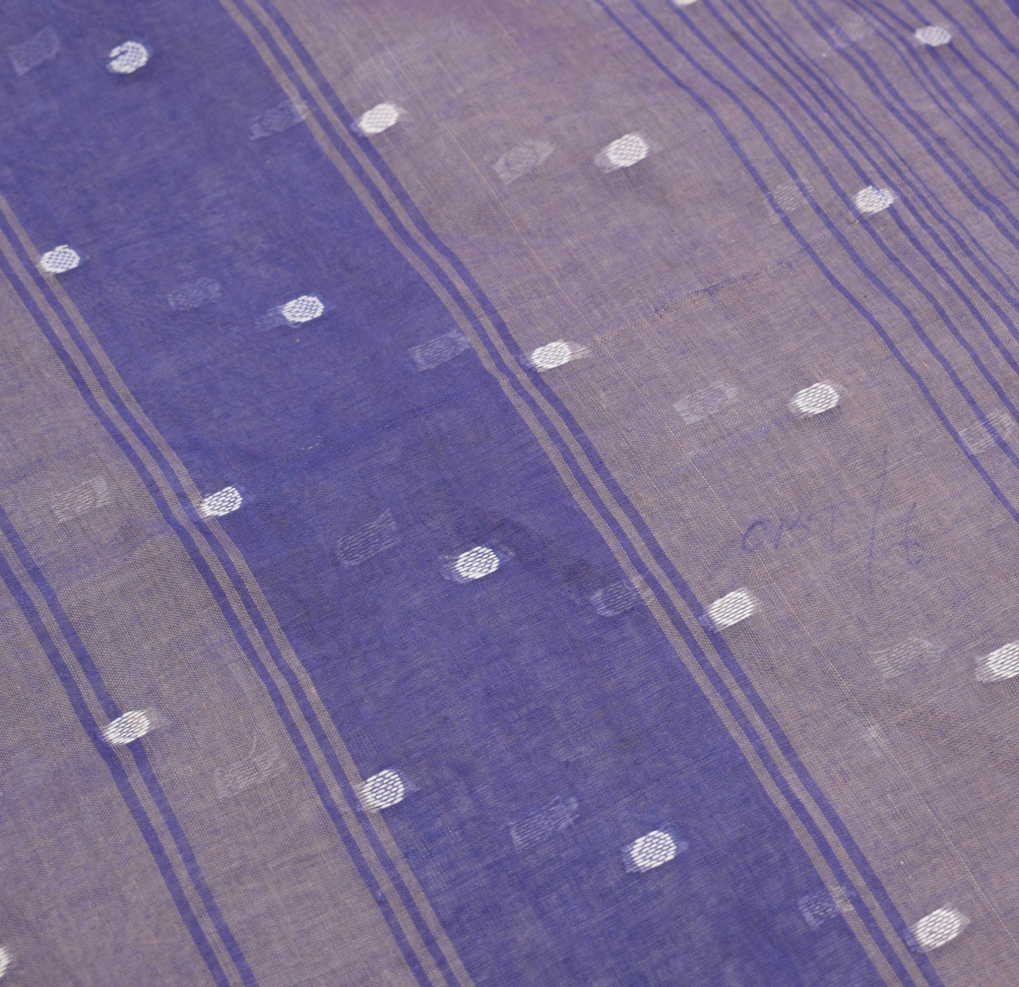 Sushila Vintage Purple Saree Pure Cotton Tant Woven Bengal Handloom Sari Fabric