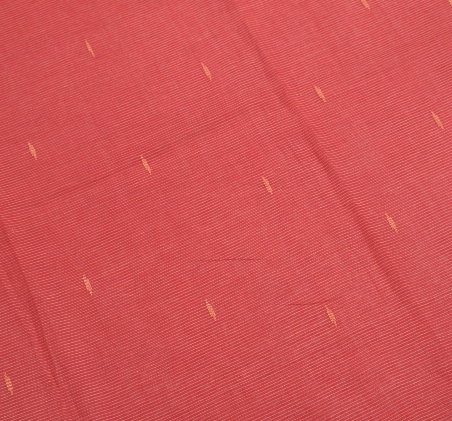 Sushila Vintage Bengal Tant Woven Saree Pure Cotton Red Handloom 5Yd Sari Fabric
