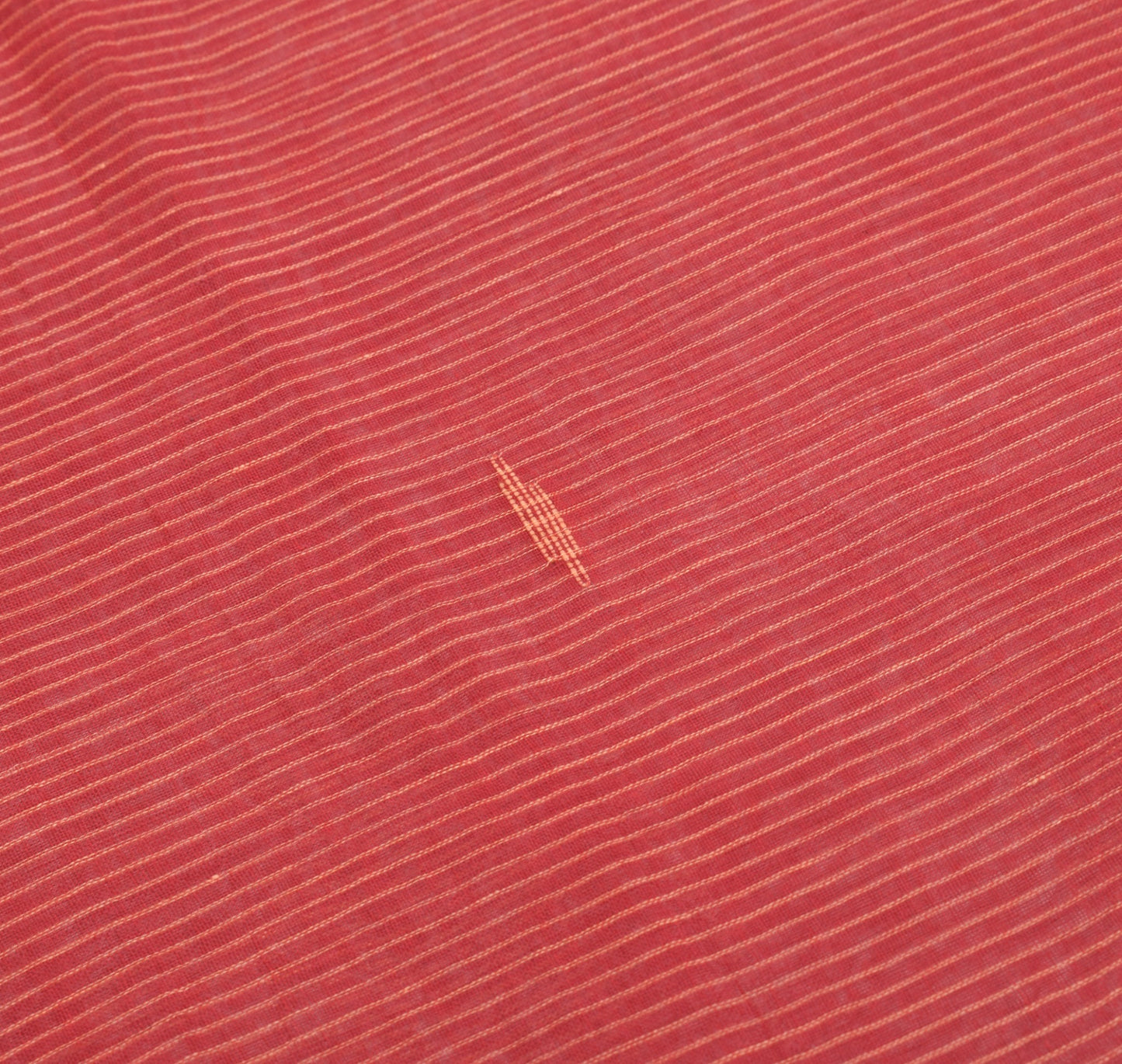 Sushila Vintage Bengal Tant Woven Saree Pure Cotton Red Handloom 5Yd Sari Fabric