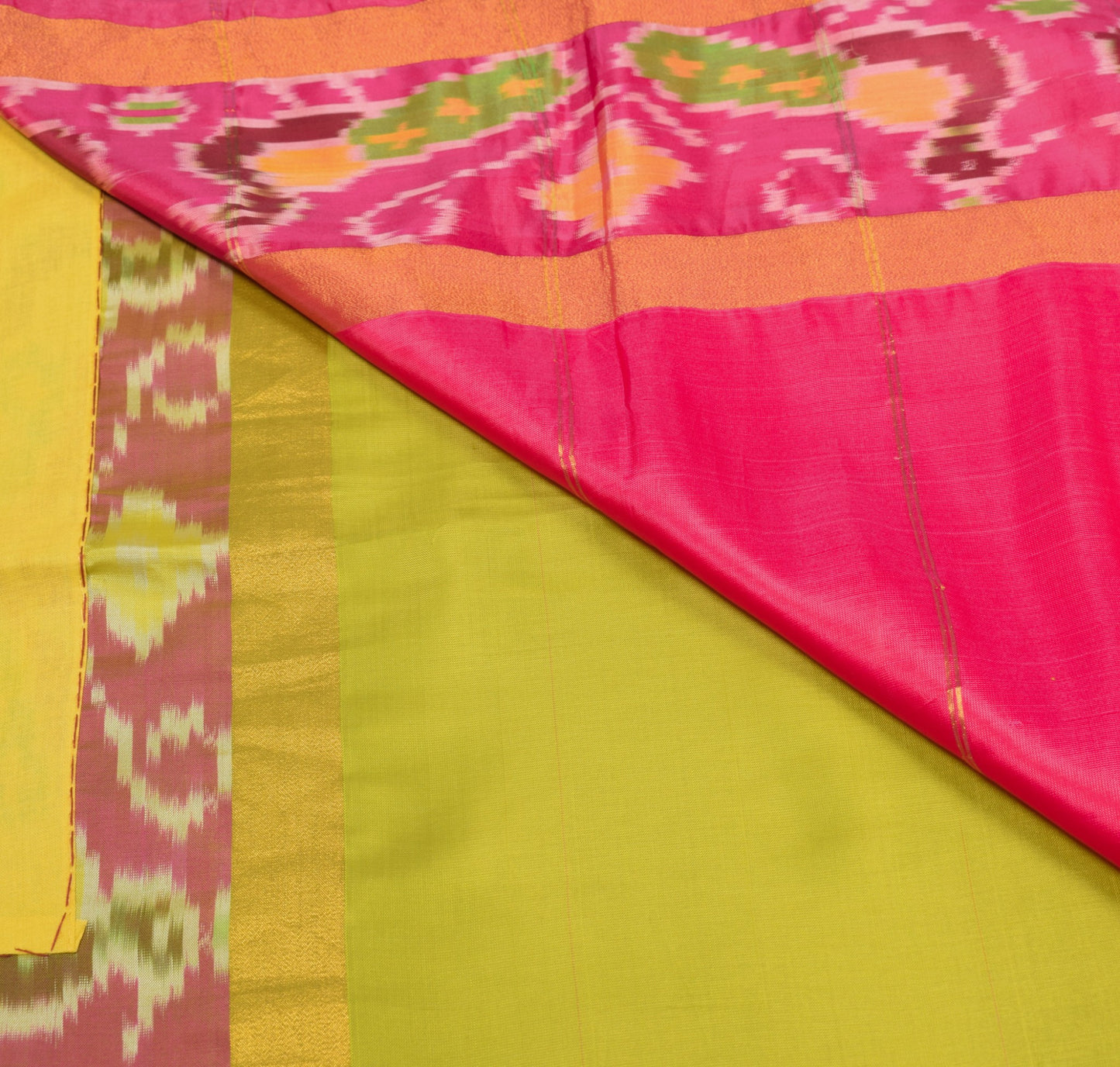 Sushila Vintage Uppada Pochampally Saree Green Handwoven Pure Silk Craft Fabric