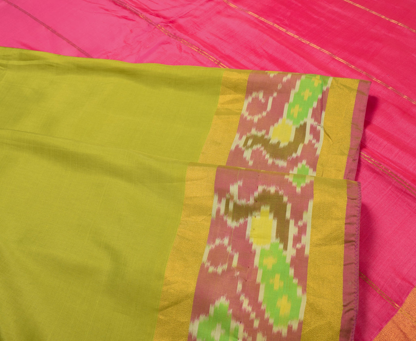 Sushila Vintage Uppada Pochampally Saree Green Handwoven Pure Silk Craft Fabric
