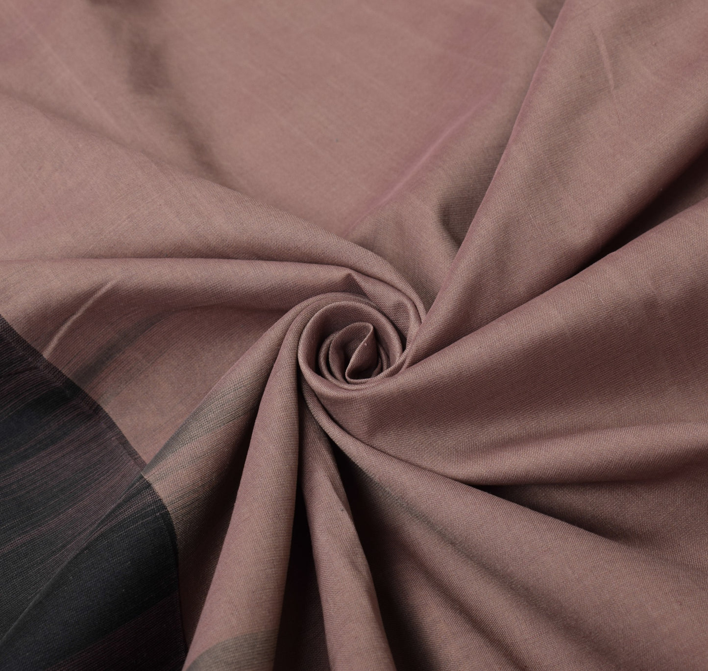 Sushila Vintage Mauve Hand Woven Saree Pure Cotton Peacock 6YD Sari Craft Fabric