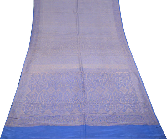 Sushila Vintage Lavender Banarasi Pure Silk Saree Hand Woven HEAVY Sari Fabric