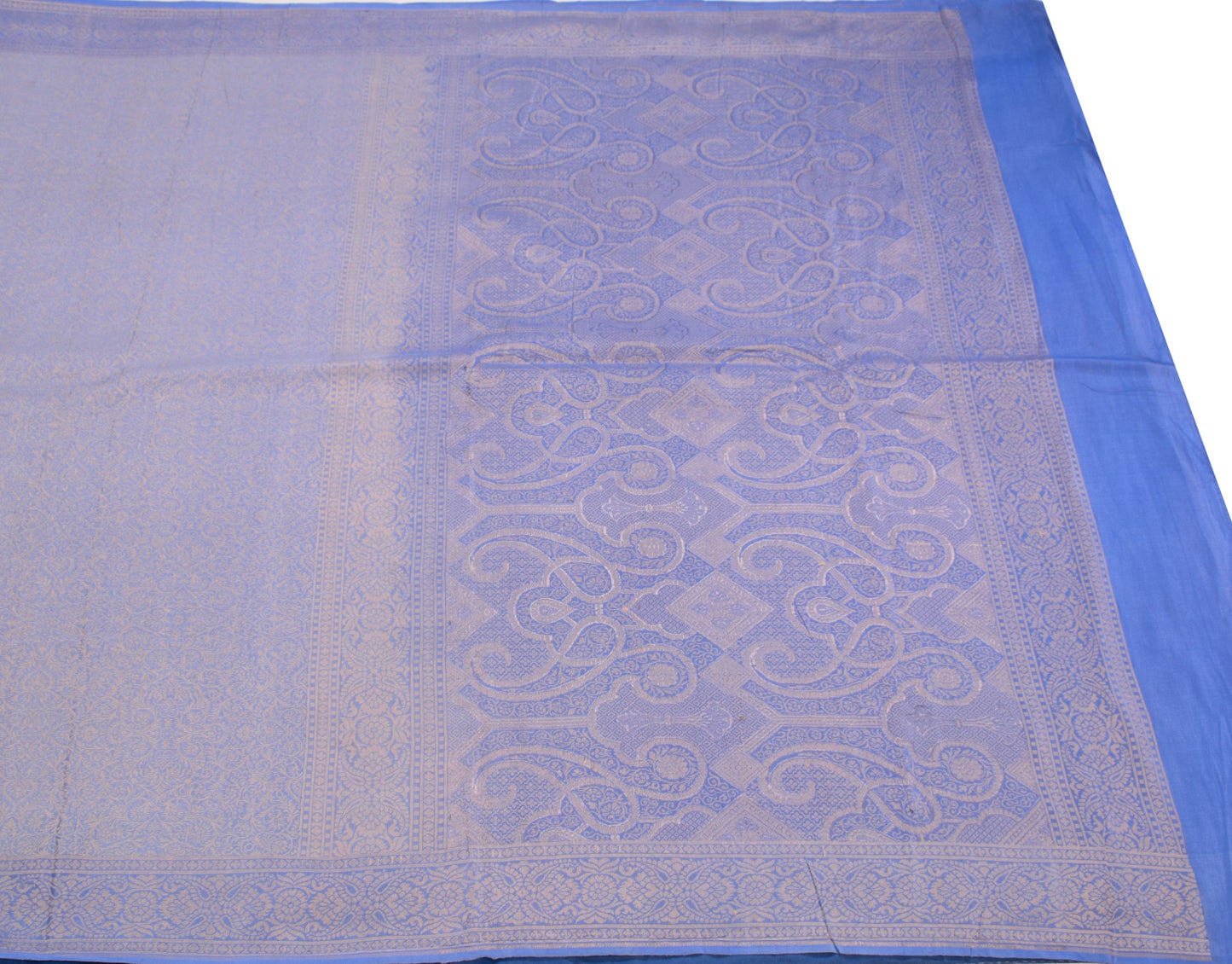 Sushila Vintage Lavender Banarasi Pure Silk Saree Hand Woven HEAVY Sari Fabric