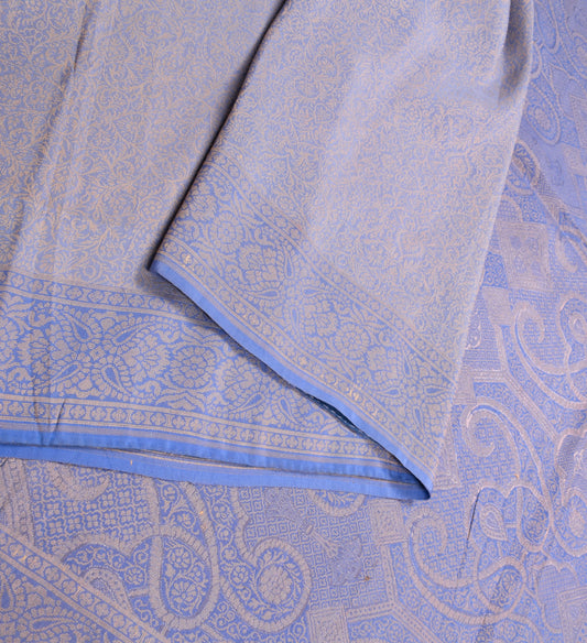 Sushila Vintage Lavender Banarasi Pure Silk Saree Hand Woven HEAVY Sari Fabric