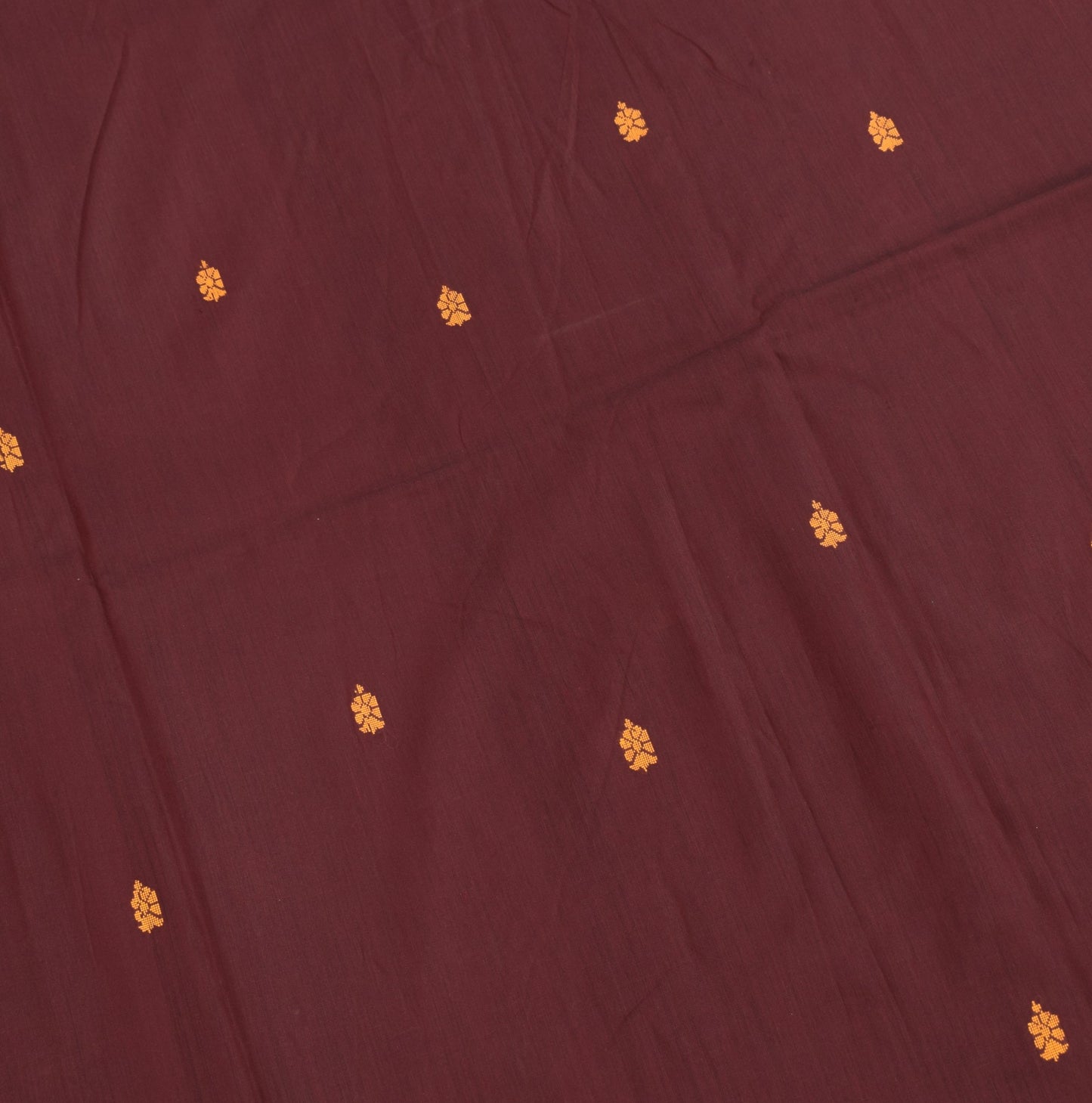 Sushila Vintage Peacock Woven Saree Art Cotton Maroon Kanjivaram 5YD Sari Fabric