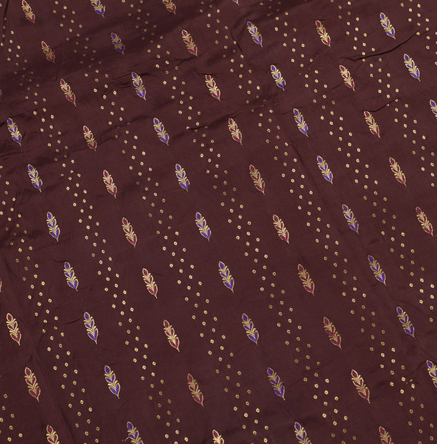 Sushila Vintage Maroon Kanjivaram Saree Pure Silk Gold Zari Brocade Sari Fabric