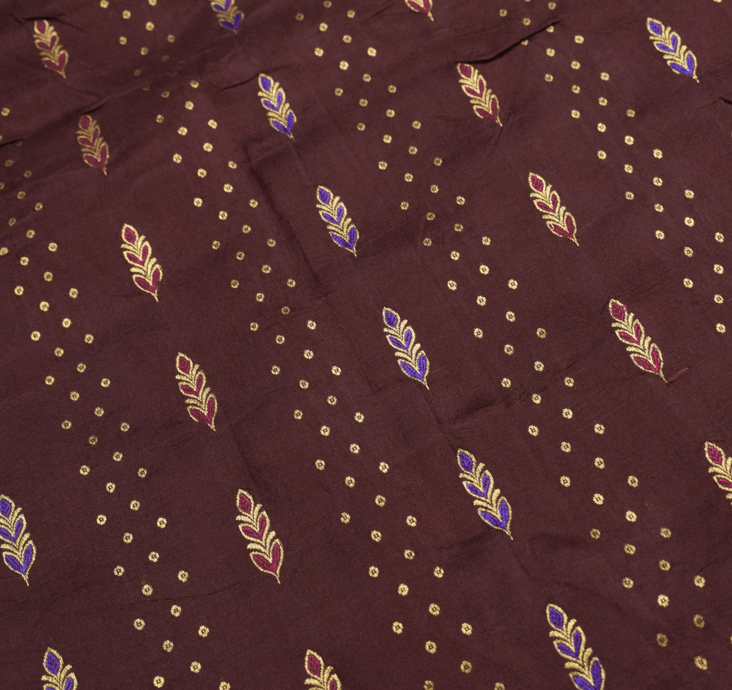 Sushila Vintage Maroon Kanjivaram Saree Pure Silk Gold Zari Brocade Sari Fabric