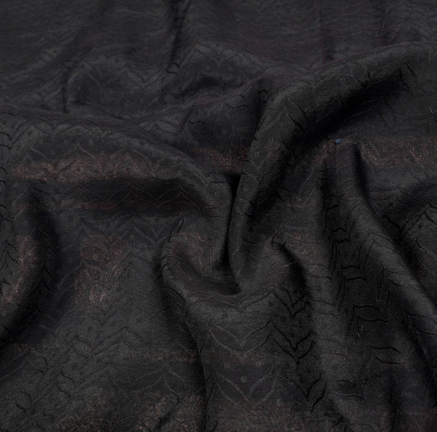 Sushila Vintage Banarasi Brocade Saree Pure Cotton Silk Black Indian Sari Fabric