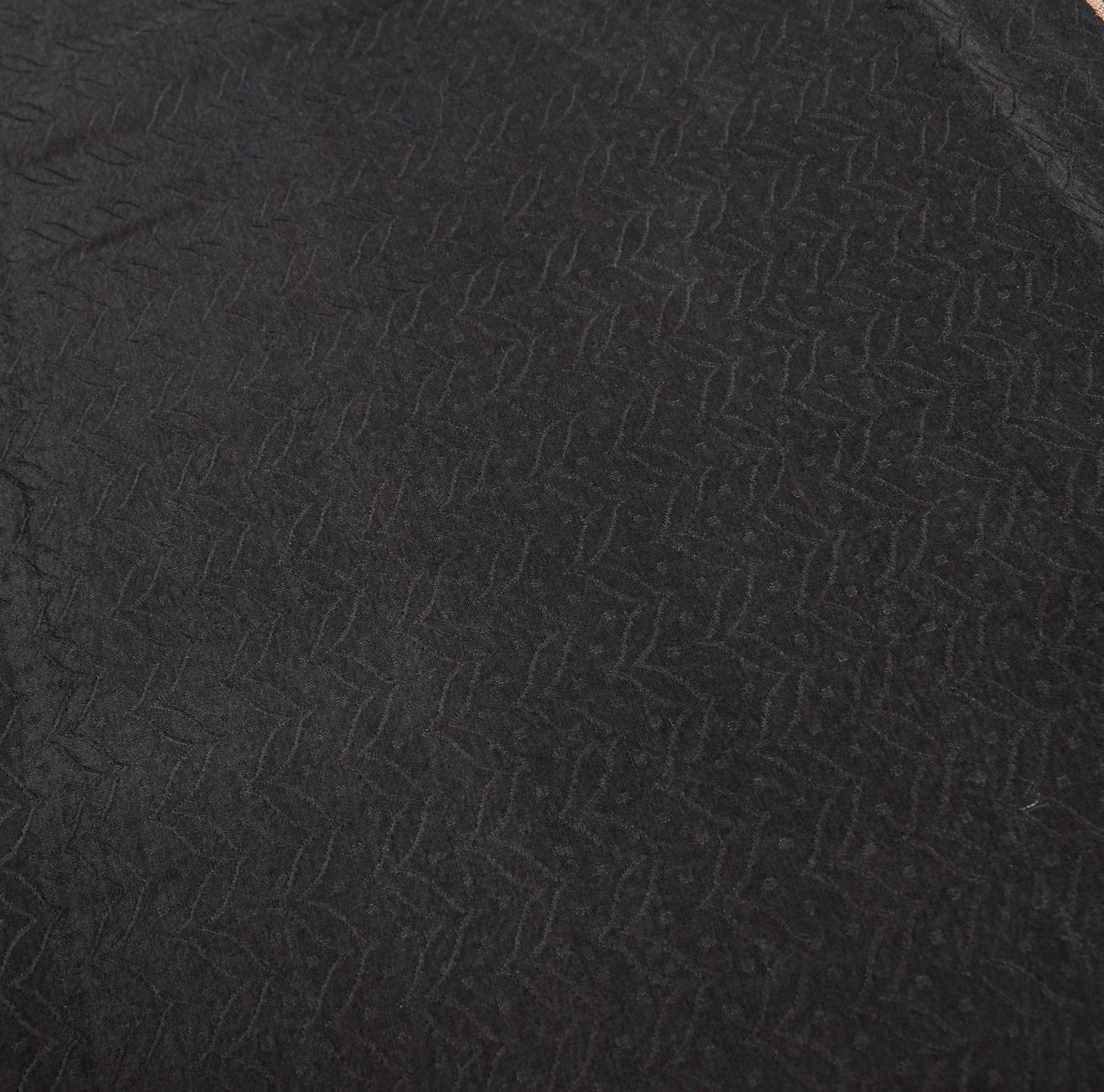Sushila Vintage Banarasi Brocade Saree Pure Cotton Silk Black Indian Sari Fabric