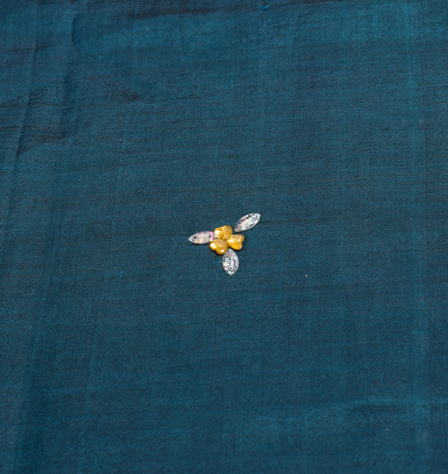 Sushila Vintage Teal Blue Kanjivaram Saree Zari Brocade Pure Cotton Silk Sari