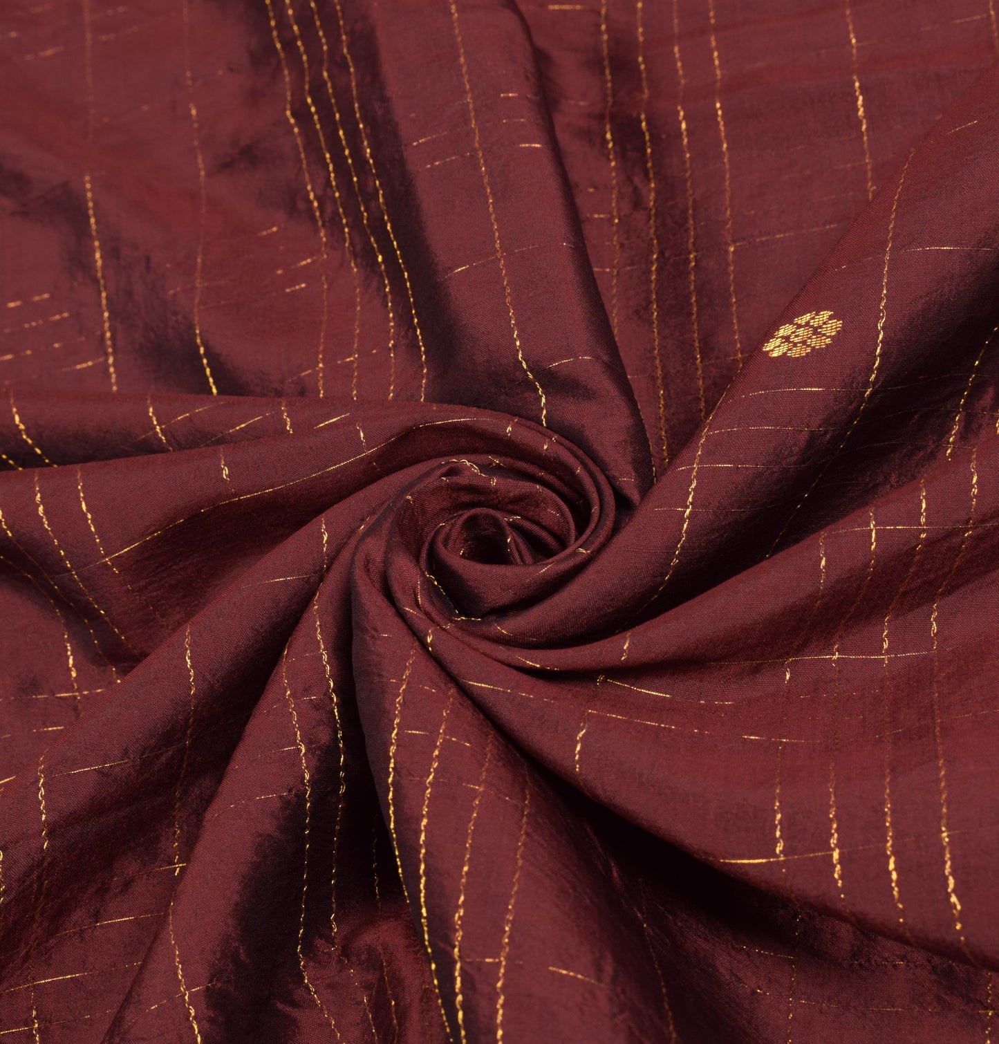 Sushila Vintage Kanjivaram Maroon Saree Gold zari Brocade Pure Silk Sari Fabric