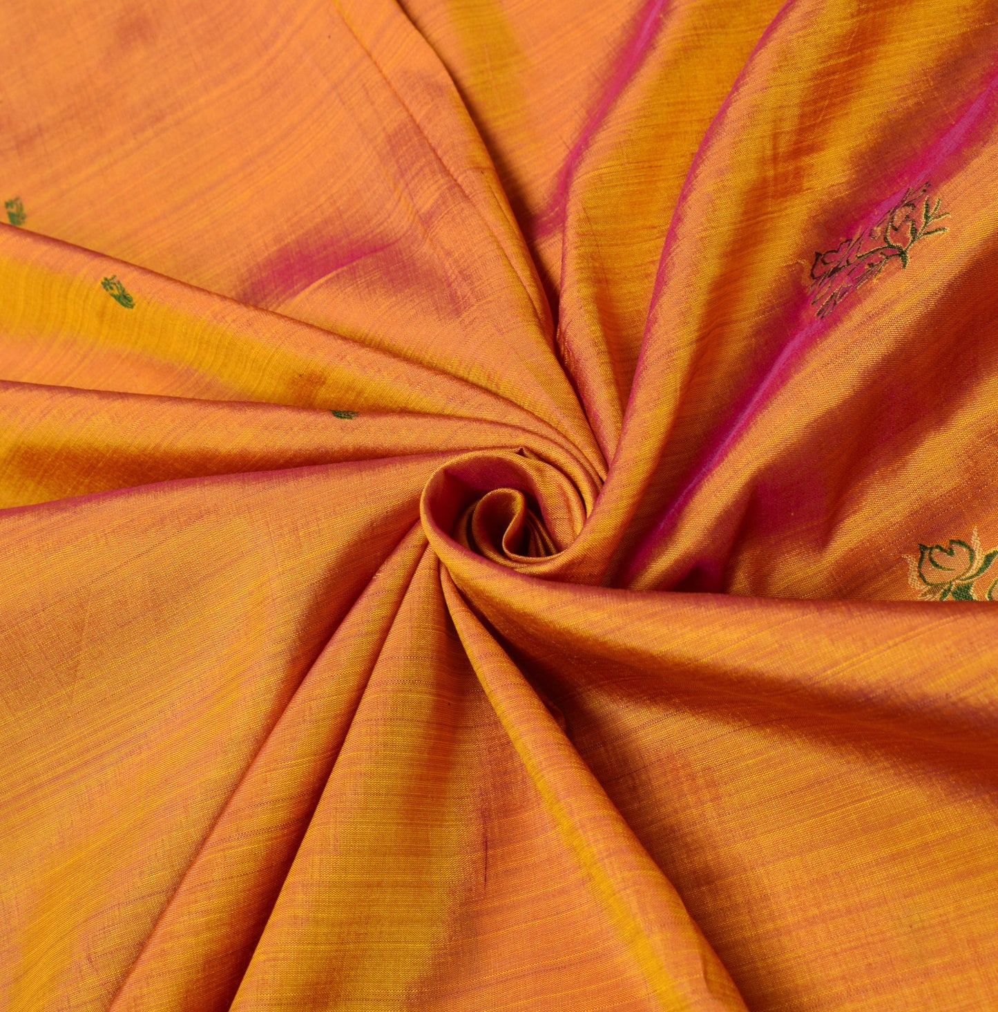 Sushila Vintage Yellow Kanjivaram Saree Pure Silk Woven 5YD DualTone Sari Fabric