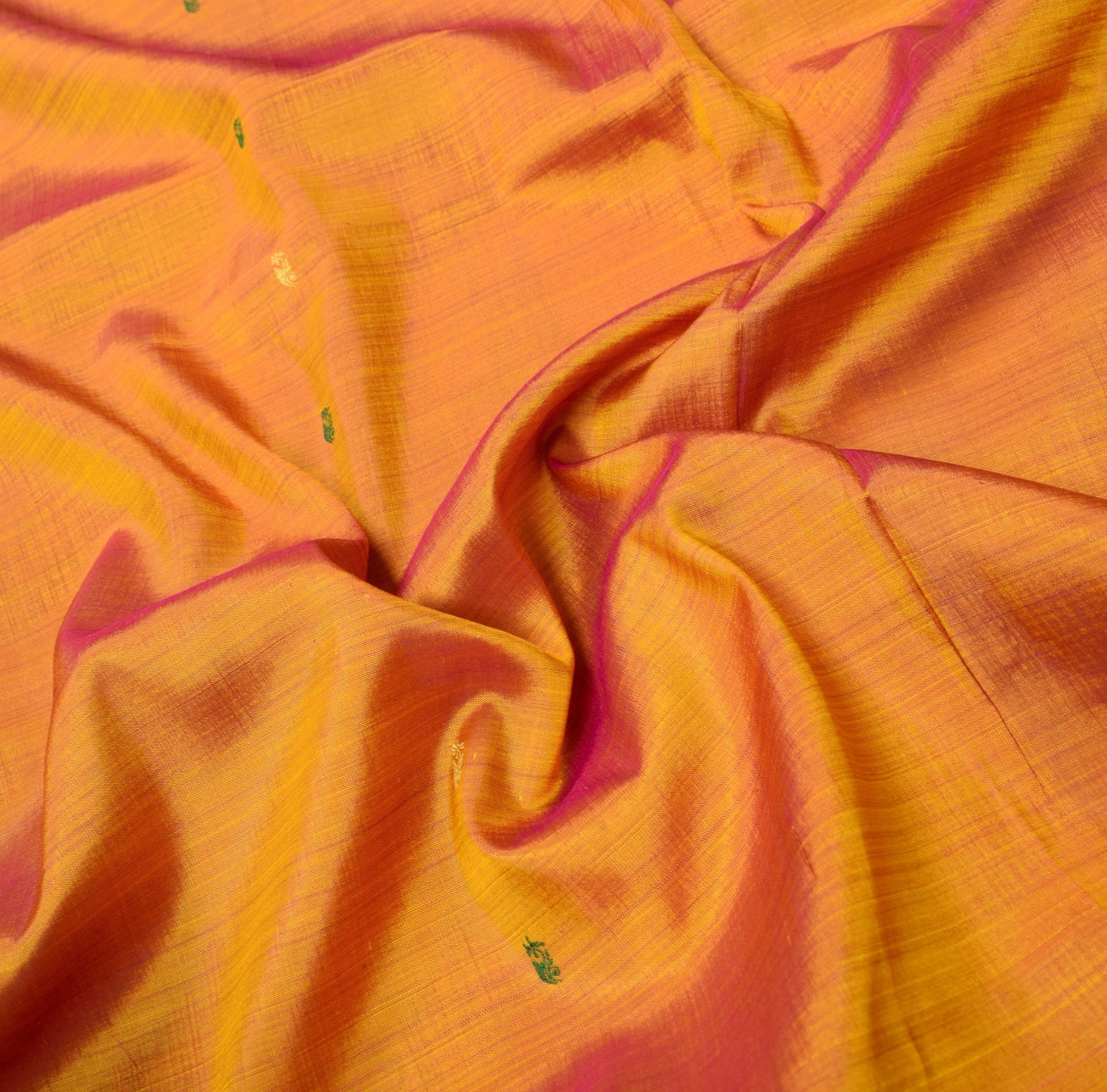 Sushila Vintage Yellow Kanjivaram Saree Pure Silk Woven 5YD DualTone Sari Fabric