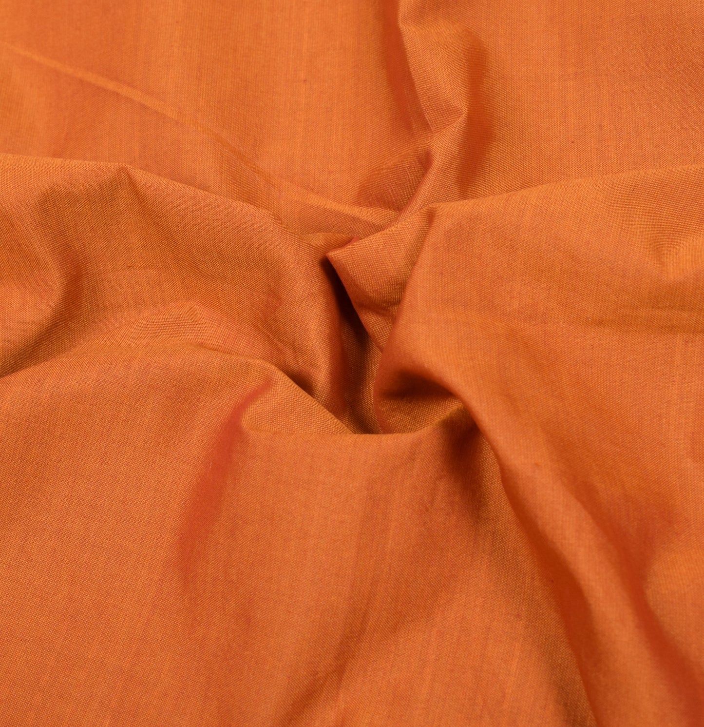 Sushila Vintage Pure Cotton Silk Saree Rust Green Handwoven 6Yd Sari Craft Fabri
