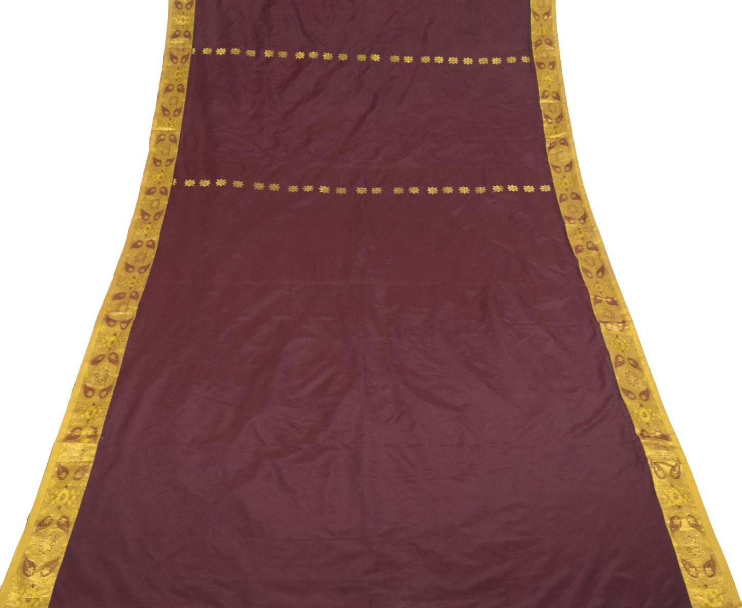 Sushila Vintage Banarasi or Kanchipuram style Saree Pure Silk Maroon Sari Fabric