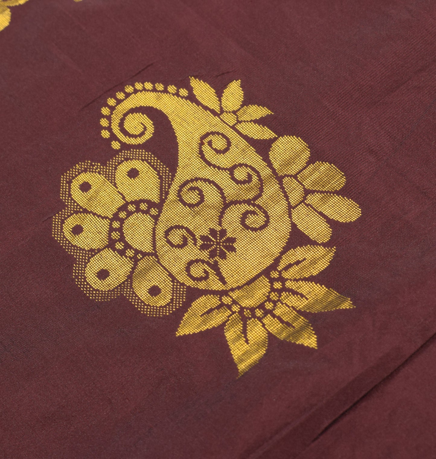 Sushila Vintage Banarasi or Kanchipuram style Saree Pure Silk Maroon Sari Fabric