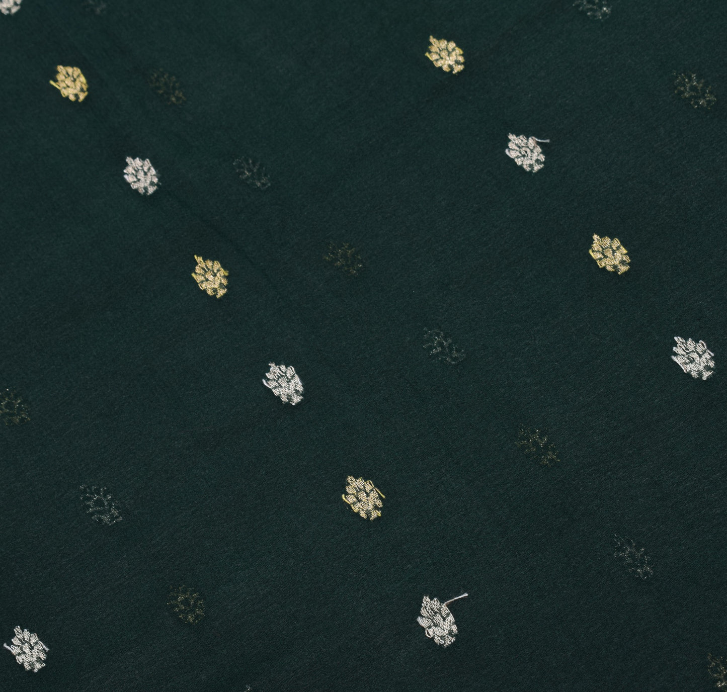 Sushila Vintage Dark Green Saree Pure Georgette Banarasi Brocade 5YD Sari Fabric