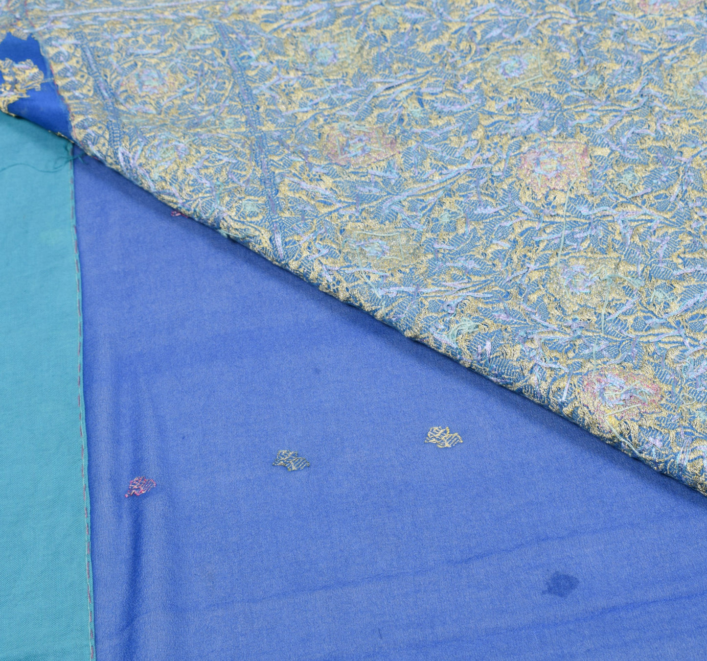 Sushila Vintage Royal Blue Sari Banarasi Khaddi Georgette Hand Embroidery Saree
