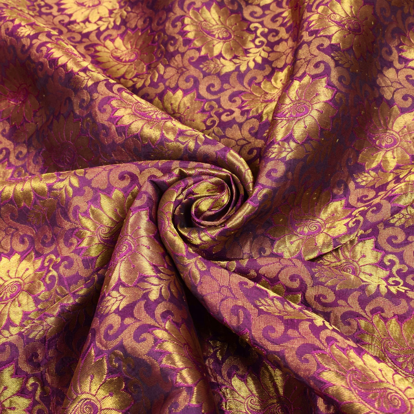 Sushila Vintage Purple Gold Kanchipuram Saree Zari Woven Paisley Pure Silk Sari
