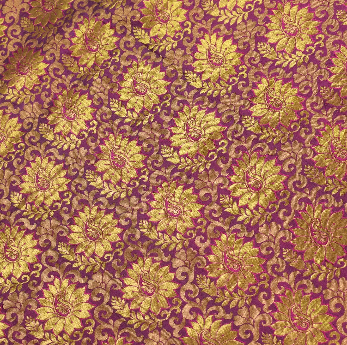 Sushila Vintage Purple Gold Kanchipuram Saree Zari Woven Paisley Pure Silk Sari