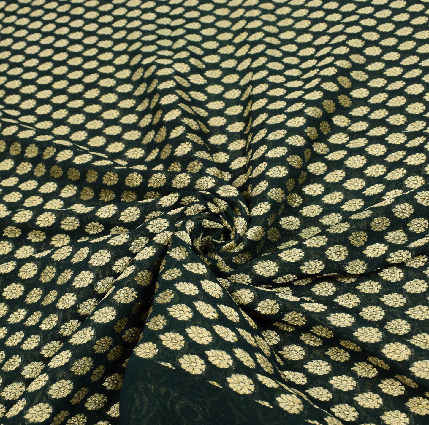 Sushila Vintage DarkGreen Saree Pure Khaddi Georgette Banarasi HEAVY Sari Fabric
