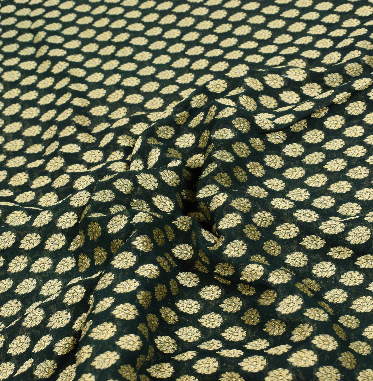 Sushila Vintage DarkGreen Saree Pure Khaddi Georgette Banarasi HEAVY Sari Fabric