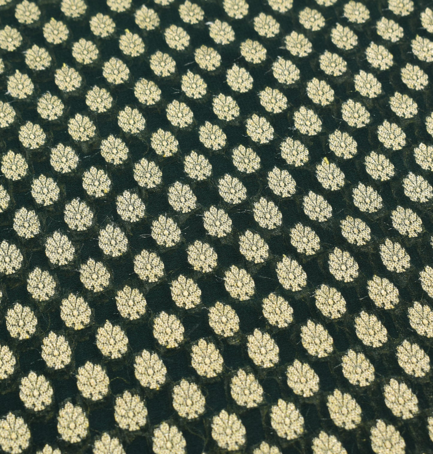 Sushila Vintage DarkGreen Saree Pure Khaddi Georgette Banarasi HEAVY Sari Fabric