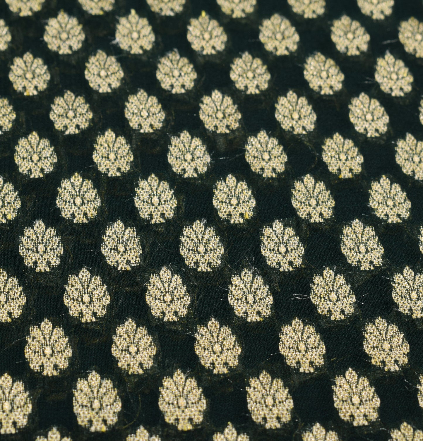 Sushila Vintage DarkGreen Saree Pure Khaddi Georgette Banarasi HEAVY Sari Fabric