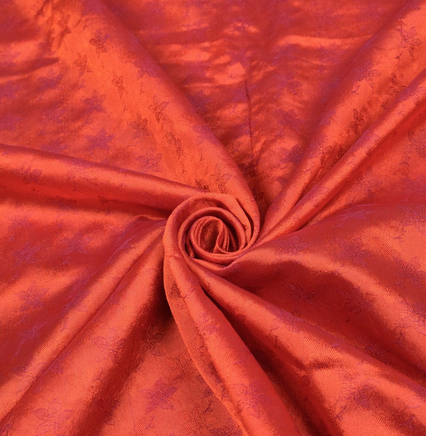 Sushila Vintage Art Kanchipuram Silk Saree Gold Zari Border lotus Orange Sari